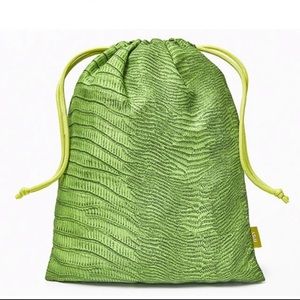 August 2021 Green Faux Reptile Drawstring Ipsy Bag